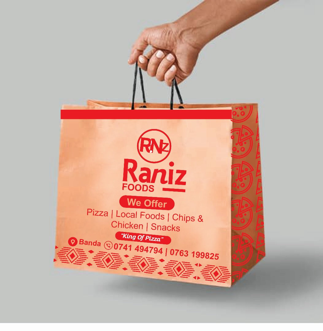 Custom Printed Delivery Paper Bags | Eco-Friendly Takeaway Packaging Uganda